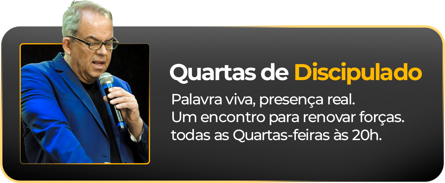Bispo Marco Antônio no culto de Quartas de Discipulado da Igreja Cristã Peniel, às 20h
